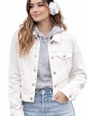 New! J. Crew White Denim Jacket